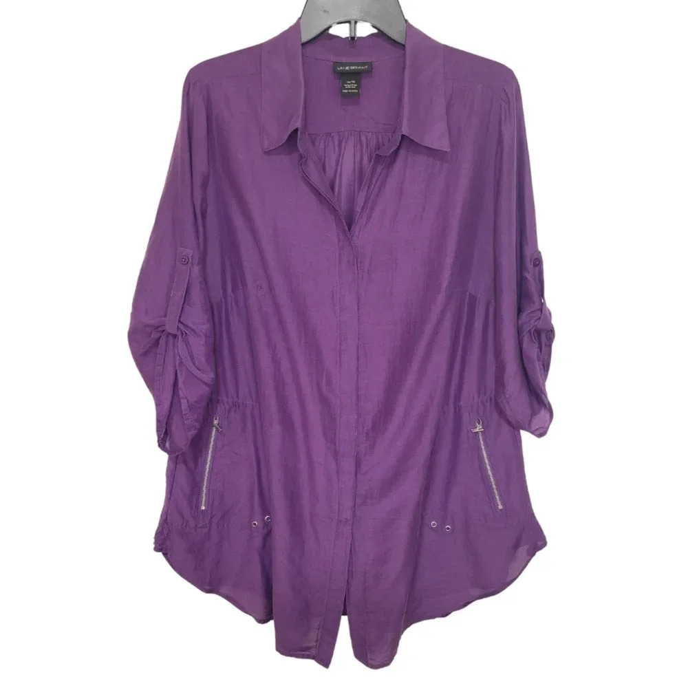 LANE BRYAN Purple 3/4 Sleeve Top Women's Size 14/18 Business Casual